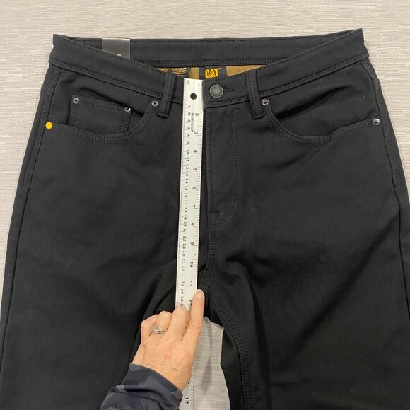 CAT Caterpillar Work Pants Mens 34 x 30 Black Canvas Fleece Lined DIRTY CUFF - Picture 10 of 12